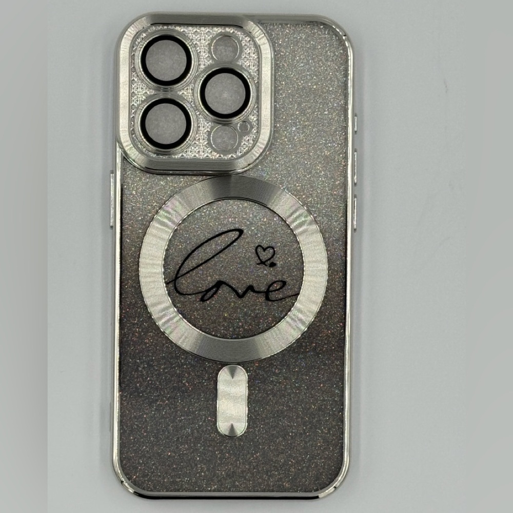 NWT Case Magnetic Silver Glitter Jelly Case for iPhone 15 Pro
